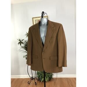 Bill Blass Menswear Brown Coat Jacket 100% Camel Hair Made In USA Union Made